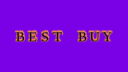 best buy fire text effect violet background. animated text effect with high visual impact. letter and text effect. Alpha Matte. 