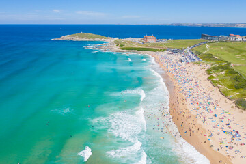 Aerial photograph of Fistral Beach, Newquay, Cornwall, England