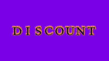 discount fire text effect violet background. animated text effect with high visual impact. letter and text effect. Alpha Matte. 