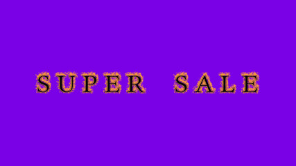 super sale fire text effect violet background. animated text effect with high visual impact. letter and text effect. Alpha Matte. 