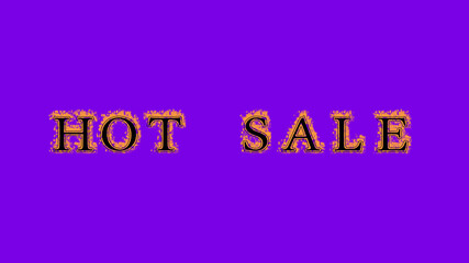 hot sale fire text effect violet background. animated text effect with high visual impact. letter and text effect. Alpha Matte. 