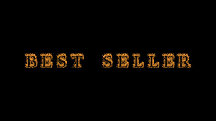 best seller fire text effect black background. animated text effect with high visual impact. letter and text effect. Alpha Matte. 