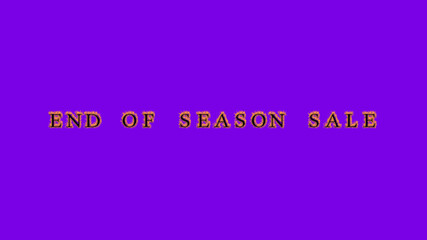 end of season sale fire text effect violet background. animated text effect with high visual impact. letter and text effect. Alpha Matte. 