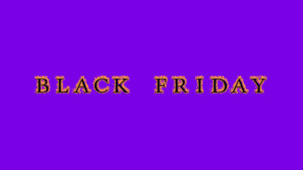 black friday fire text effect violet background. animated text effect with high visual impact. letter and text effect. Alpha Matte. 