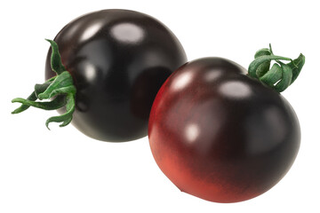 Indigo Rose heirloom tomatoes,  isolated