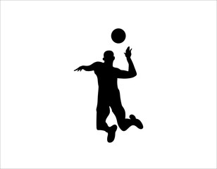 Fototapeta na wymiar Silhouette of volleyball player. Vector illustration 