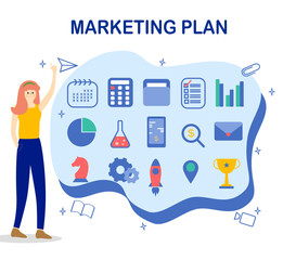 Business woman’s presenting marketing plan