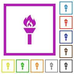 Torch flat framed icons
