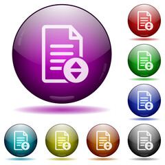 Document scrolling icon in glass sphere buttons