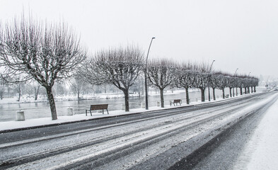 Loire valley in the snow