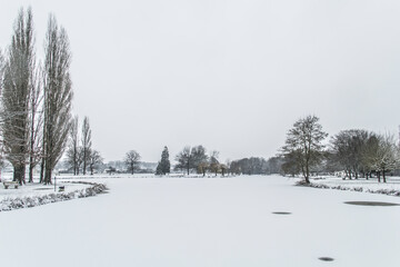 Snowy Loire Valley during winter