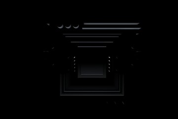 3D rendering black abstract motherboard illustration