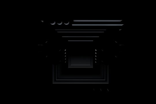 3D rendering black abstract motherboard illustration