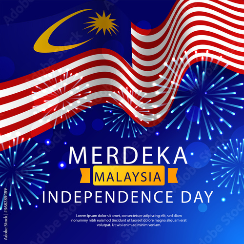 Illustration Of Malaysia Flag For Hari Merdeka Celebration 