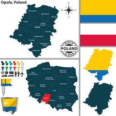 Fototapeta premium Map of Opole, Poland