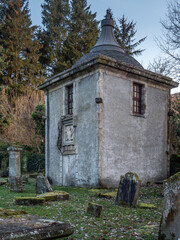 Lennox Mausoleum at the old parish church in Campsie Glen near Lennoxtown, Scotland 