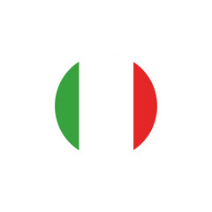 Italy flag on button isolated on white