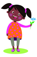little girl with a flower
