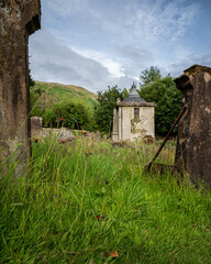 Lennox Mausoleum at the old parish church in Campsie Glen near Lennoxtown, Scotland 