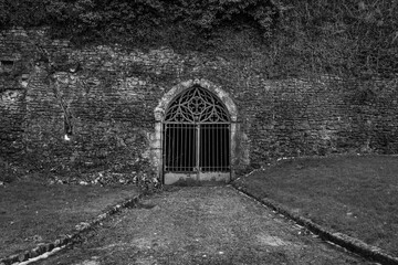 Gothic entrance to the cave of the castle of Montrésor
