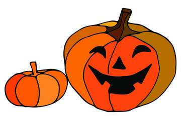 funny pumpkin smiley sticker tattoo sticker isolated on white background