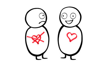 Strichmännchen: Liebeskummer