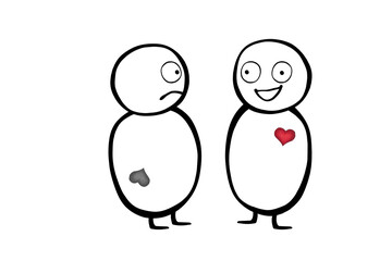 Strichmännchen mit Herz