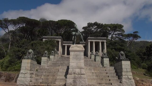 Summer day video of Rhodes Monument in Cape Town, South Africa