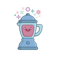 kawaii kitchen blender icon cartoon illustration