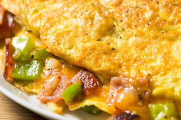 Homemade Ham and Pepper Denver Omelette