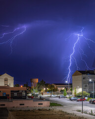 Lightning during the summer season at Portugal