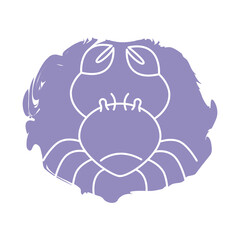 cancer zodiac sign block style icon