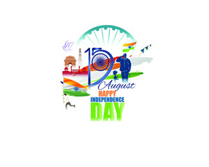 VECTOR ILLUSTRATION FOR INDIAN INDEPENDENCE DAY 15 AUGUST