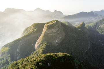 Obraz premium View of the Beautiful Rock (Pedra Bonita) by Sunset in Rio de Janeiro, Brazil