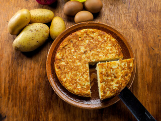 Potato omelette plate