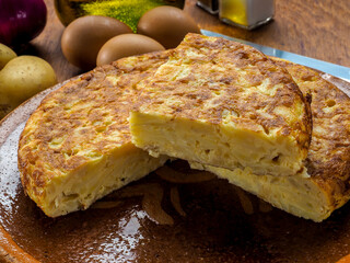 Potato omelette plate