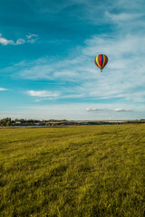 Balloons in the sky flying above Loire Valley