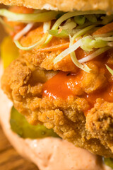 Homemade Spicy Fried Chicken Sandwich