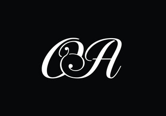 Initial Monogram Letter O A Logo Design Vector Template.  O A Letter Logo Design
