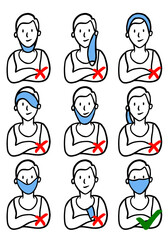 proper usage of a face mask vector illustration 