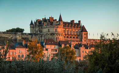 Fototapeta premium Castle of Amboise at blue hour