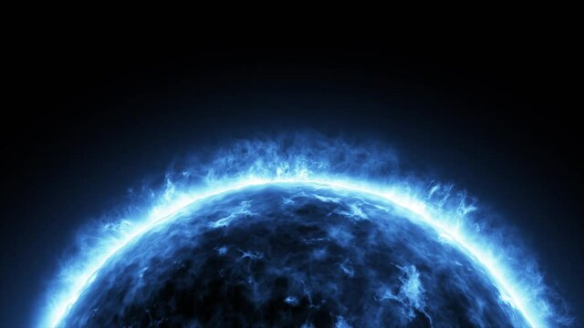 Surface of a neutron star. Closeup 3d rendering of the surface of a neutrino star