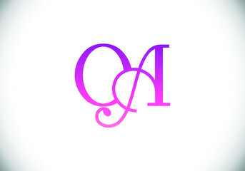 Initial Monogram Letter O A Logo Design Vector Template.  O A Letter Logo Design
