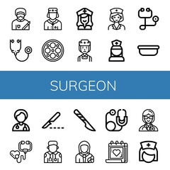 surgeon simple icons set