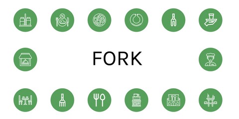 Set of fork icons