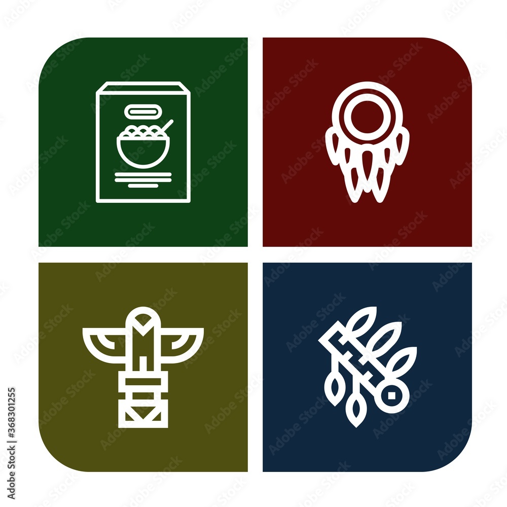 Poster native simple icons set