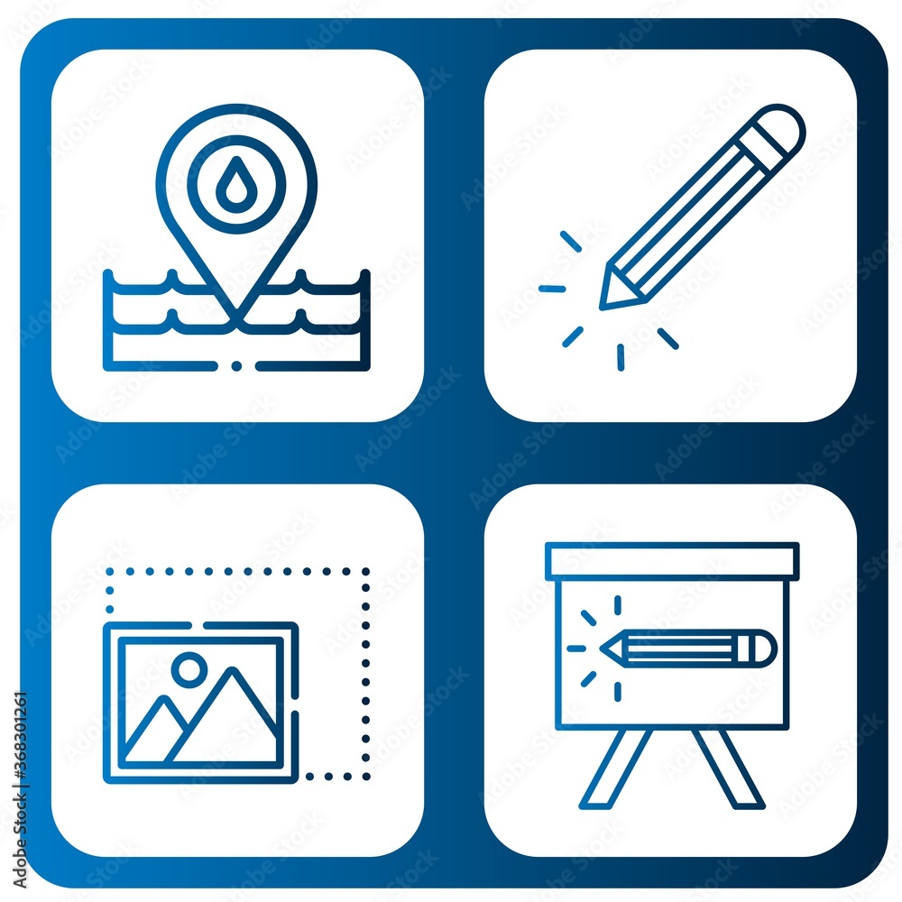 Poster plain simple icons set
