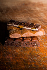 chocolate bar on white background