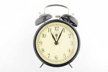 black and white alarm clock