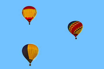 Colored hot air balloons in the sky